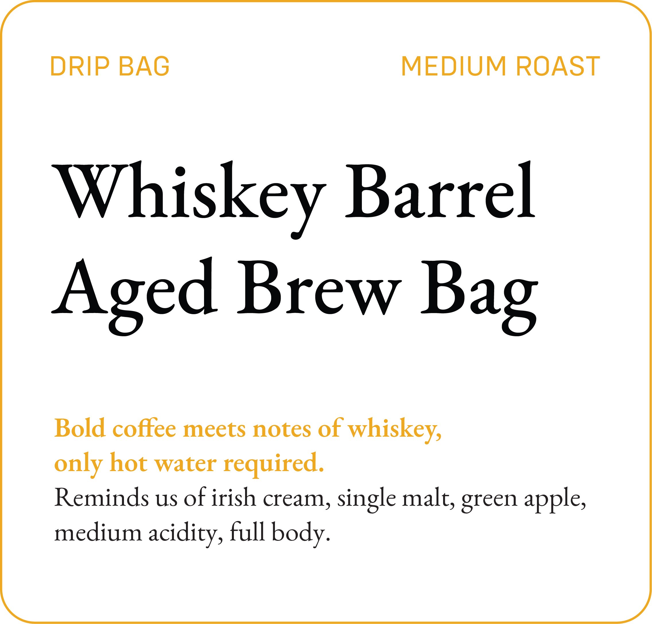 Whiskey Barrel Aged Brew Bags, Medium Roast (Set of 5) — Bili Hu