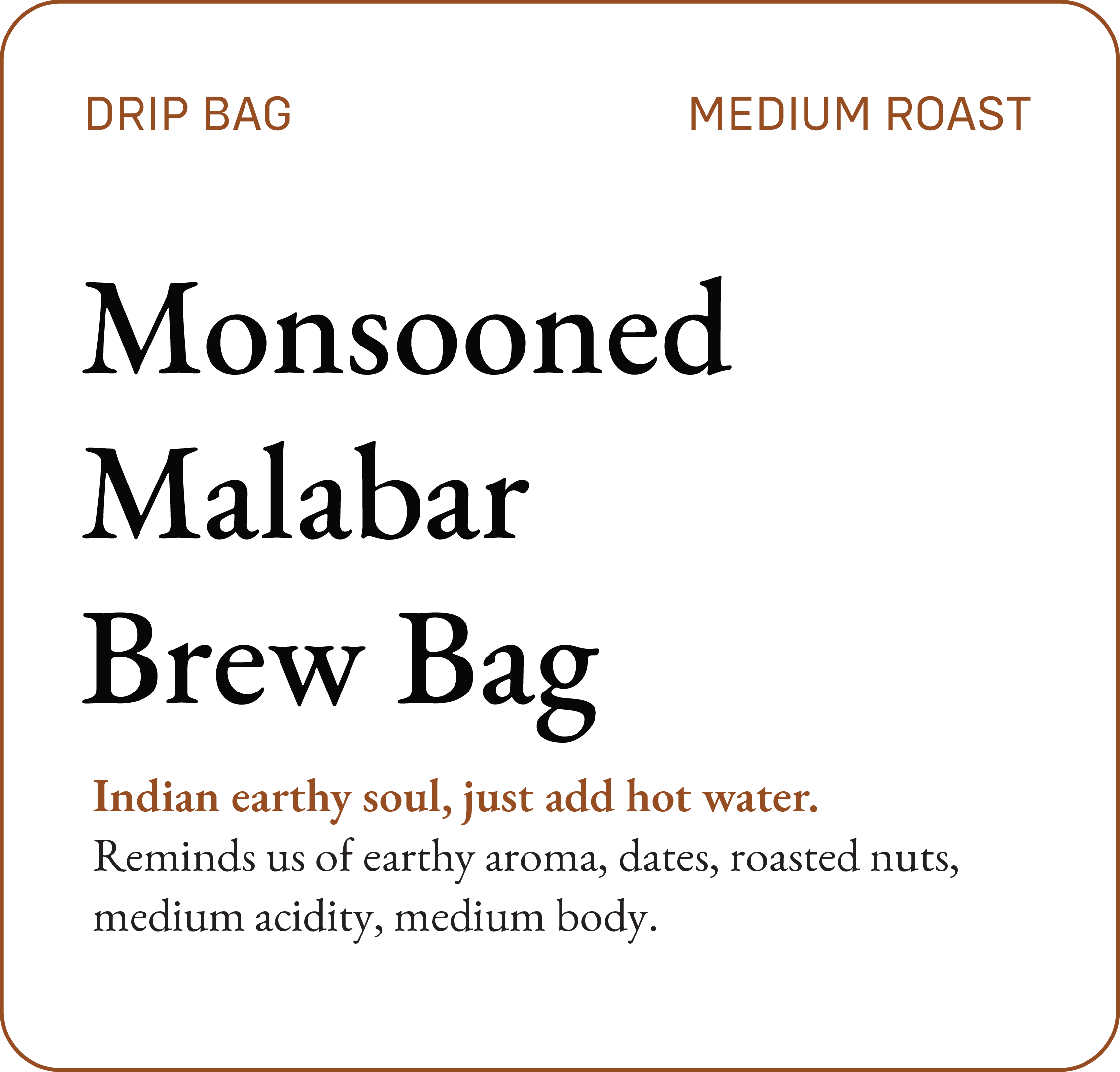 Monsooned Malabar Brew Bags, Medium Roast (Set of 5) — Bili Hu